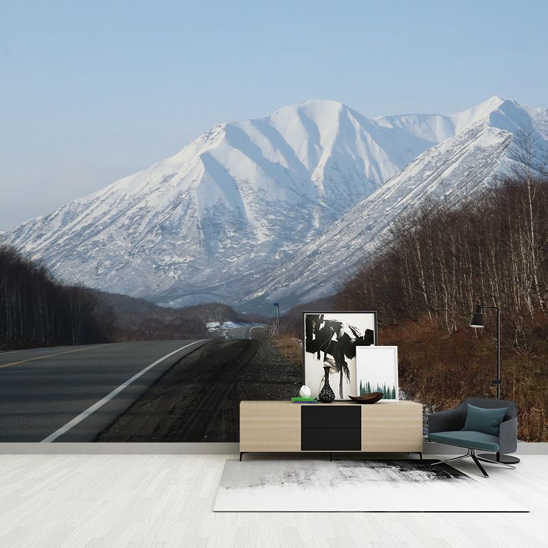 Snow Mountain Scenery Mural Wallpaper for Home Decoration, Moisture Resistant