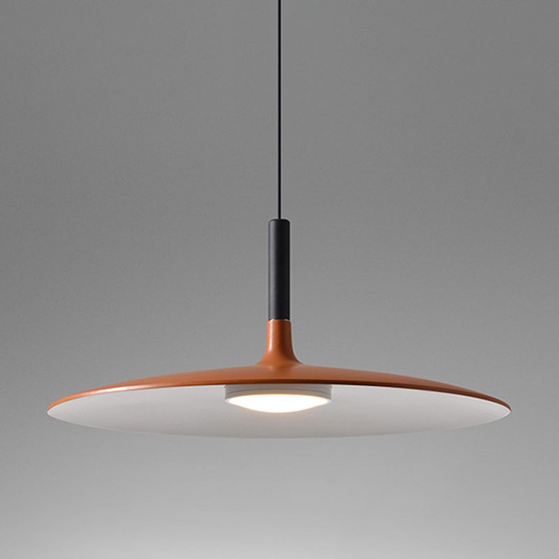 Modern Artistic LED Macaron Pendant Light Aluminium Saucer Hanging Lamp with Acrylic Shade