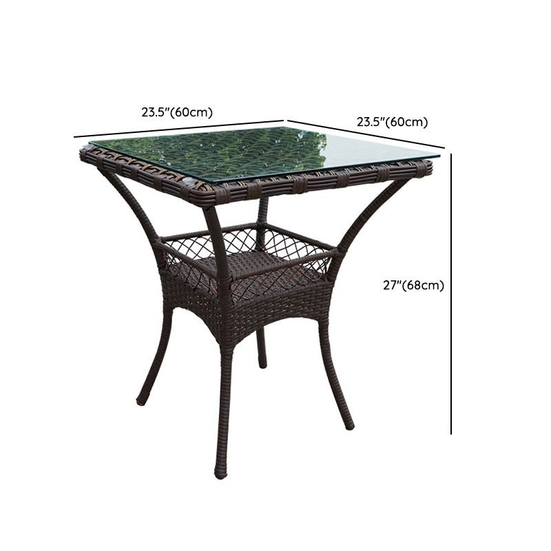 Modern 1/3 Pieces Dining Metal Set Glass Dining Table Set for Outdoor