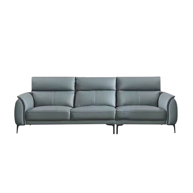 Flared Arms Sectionals Genuine Leather Sectional Sofa for Living Room