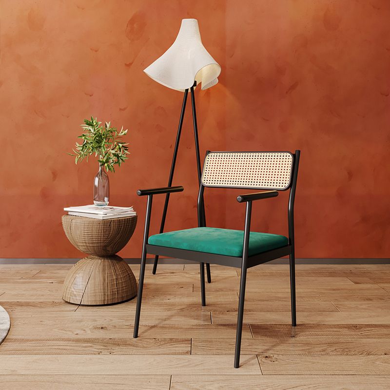 Velvet Armless Dining Chairs Industrial Indoor Open Back Chair