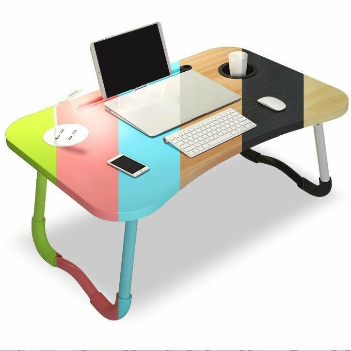 Curved Bedroom Folding Writing Desk Manufactured Wood Modern Desk,23.7"L x 15.7"W x 11"H