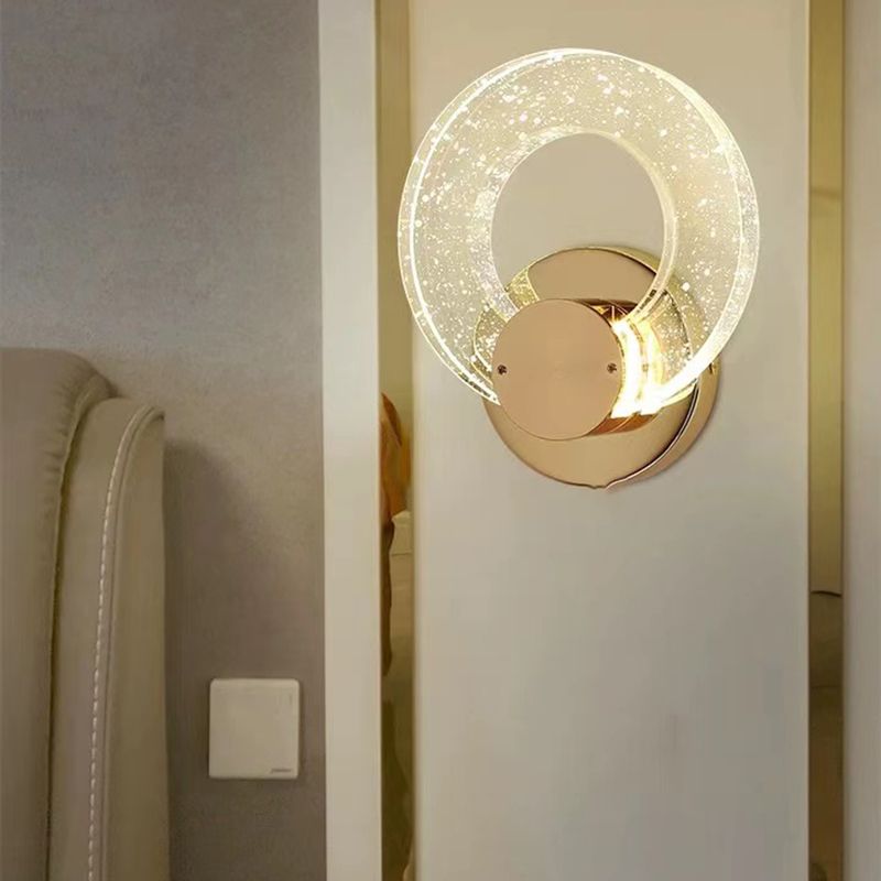 1 Light Circle Wall Lamp Simplicity Metal Wall Mounted Light Fixture