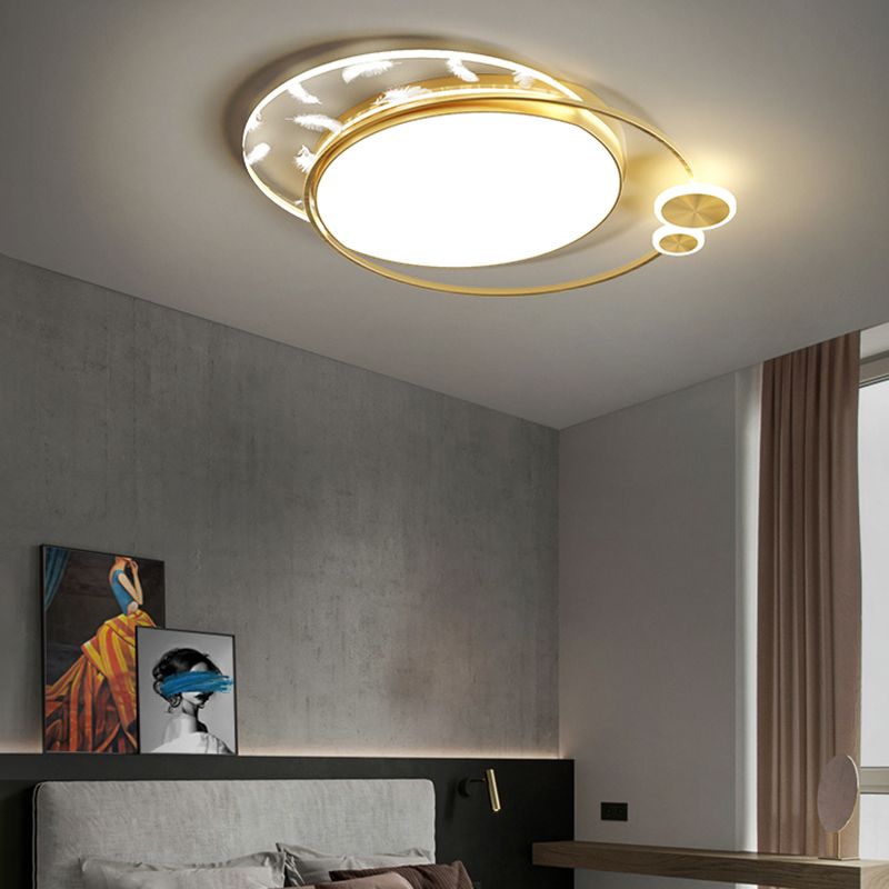 Modern Flush Mount Light Round LED Ceiling Lamp for Living Room Dining Room