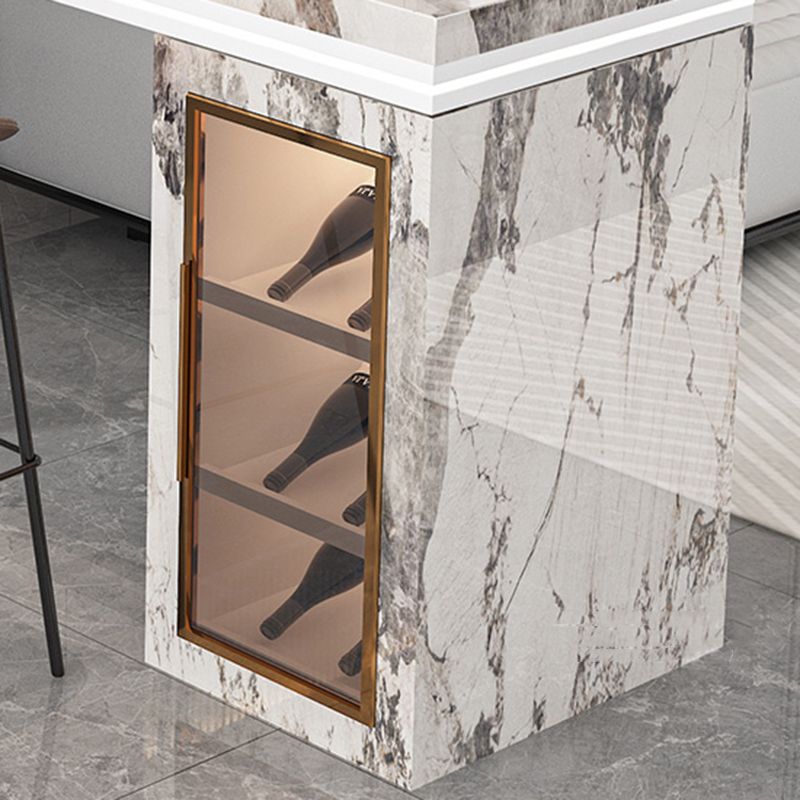 Modem & Contemporary Rectangle Stone Pub Bar Table for Living Room