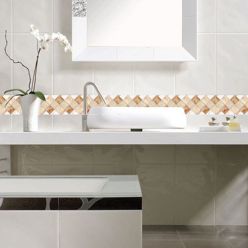 Modern Interwoven Pattern Wallpaper Panels 54 Pcs Brown Marble Effect Wall Art, Easy to Remove