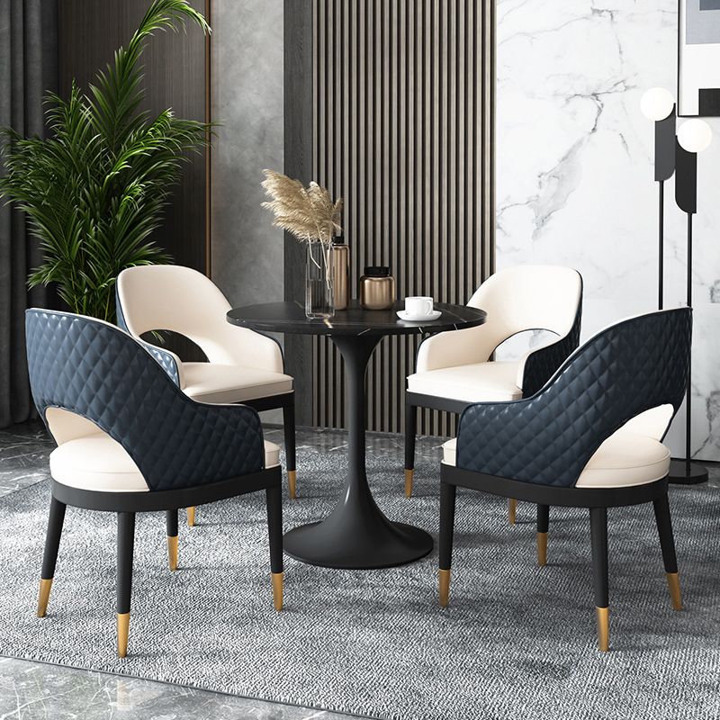 Modern Style Sintered Stone Dining Set Round 1/2/5 Pieces Dining Set for Home Use
