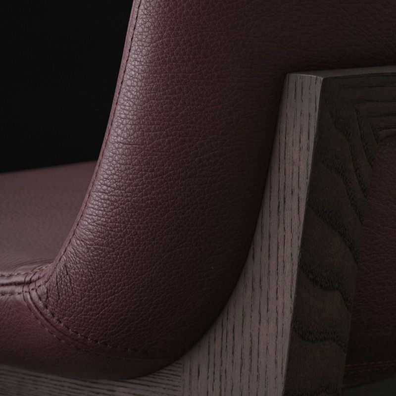 Leather Bar Stool Backrest Counter Stool for Bristol with Wooden Legs