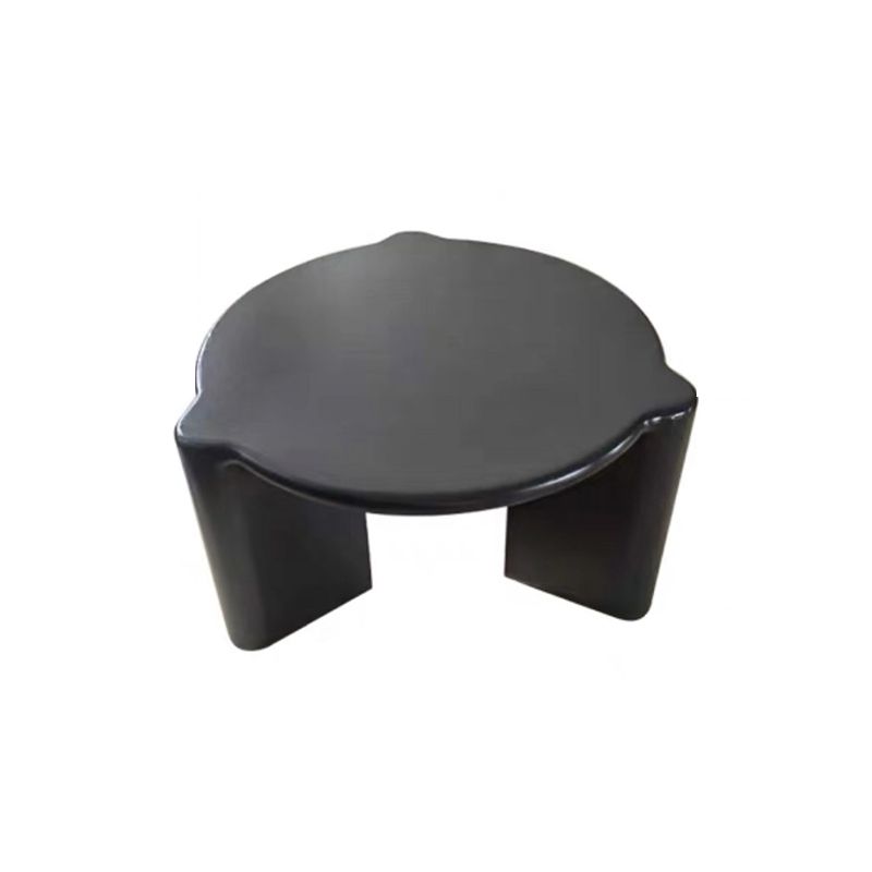 White Goose/black Oak Round Coffee Table with 3 legs Base Cocktail Table