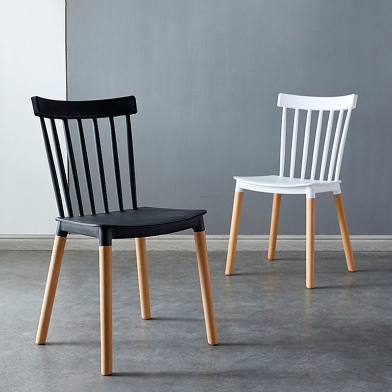 Contemporary Wood Indoor-Outdoor Room Side Chair Slat Back Chair