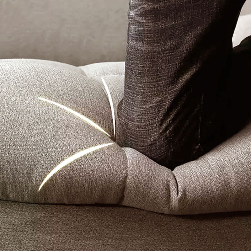 Nordic Square Arm Stationary Living Room Slipcovered Cushions Seating