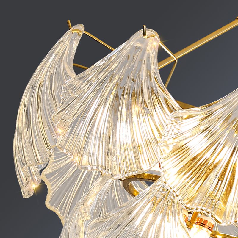 Luces colgantes de forma única luces de lámpara de vidrio de estilo contemporáneo en oro