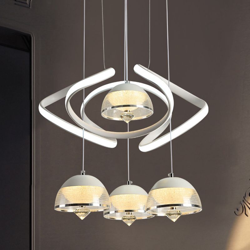 Pendentif en cluster en dôme blanc