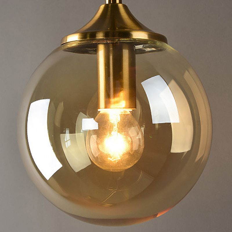 Metal Wall Sconce Modern Ball Shape Vanity Lamp with Glass Shade for Bathroom