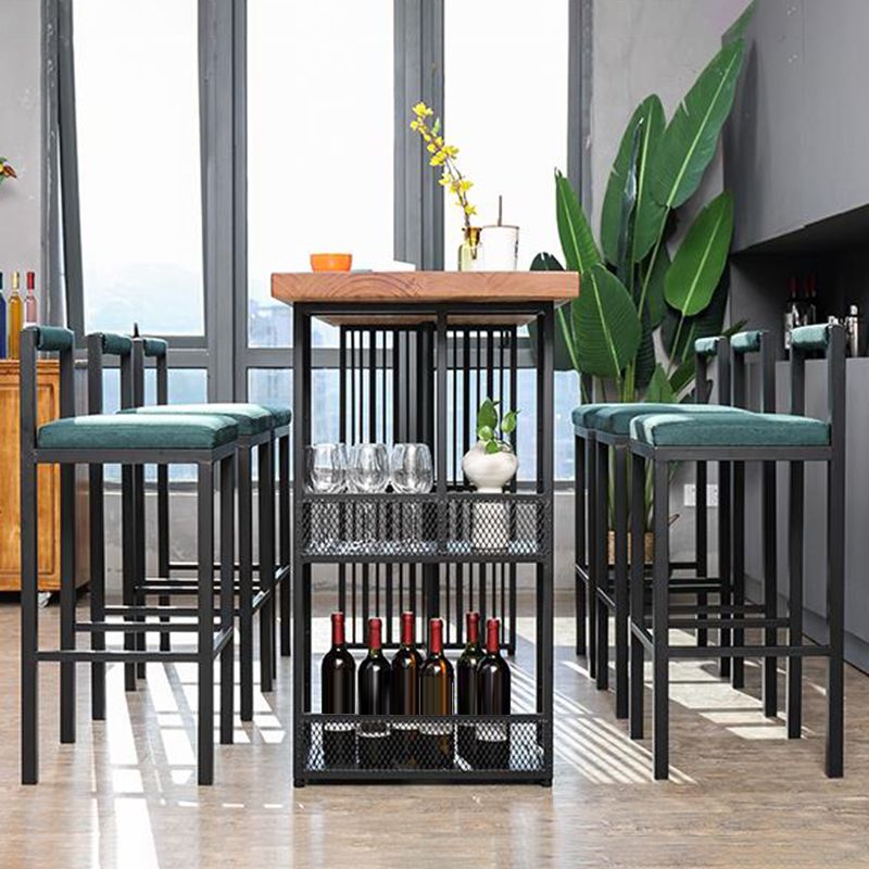 Industrial Style Bar Table Solid Wood Rectangle Bar Dining Table
