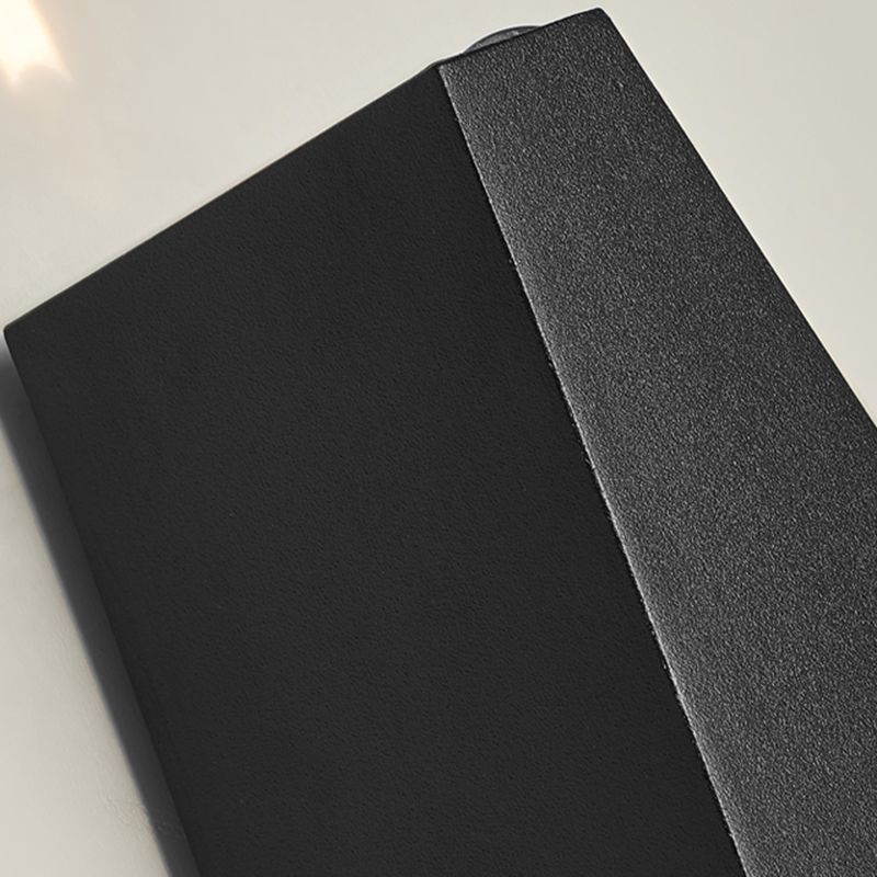 LED Modern Metal Wall Sconce Geometric Shape Wall Light with Glass Shade for Courtyard