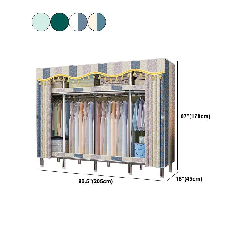 Contemporary Wardrobe Armoire Steel Wardrobe Closet with Legs