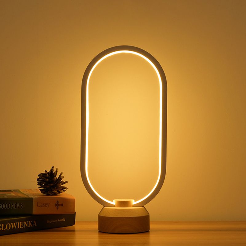 Moderne tafellamp met 1 licht met USB-poort lineair tafellicht voor slaapkamer