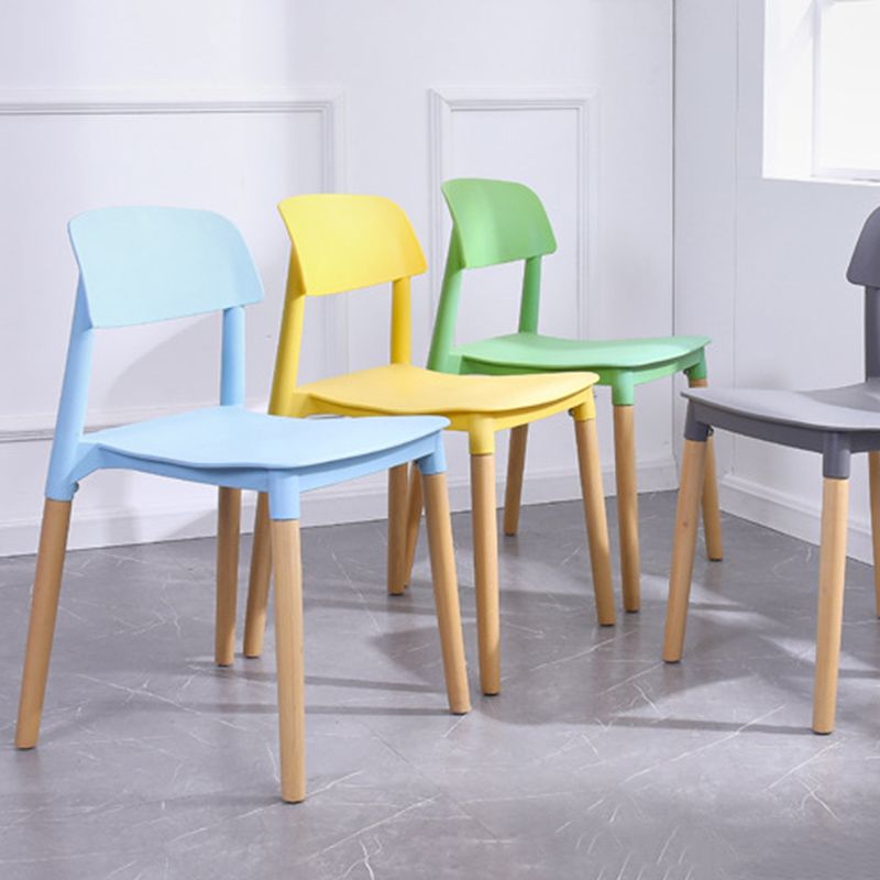 Ensemble de chaises de salle à manger avec pieds en bois et dossier ouvert, chaise d'appoint pour maison scandinave