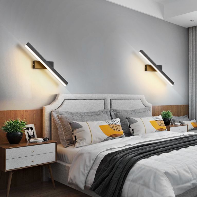 Lámpara de pared de pared LED creativa moderna Lámpara de pared giratoria rectangular de hierro giratorio con sombra acrílica