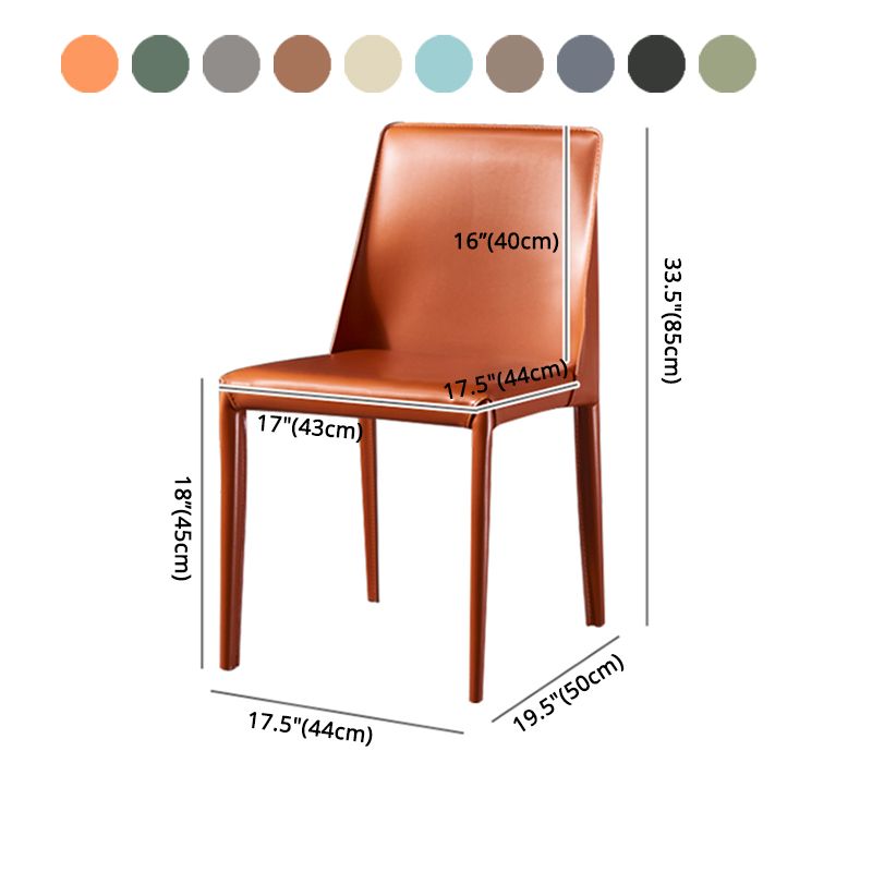 Silla auxiliar Parsons contemporánea, silla sin brazos curvada de cuero con acabado mate para Brasserie