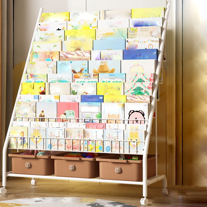 Metal and Plastic Shelf Bookcase Scandinavian Bookcase for Study Room