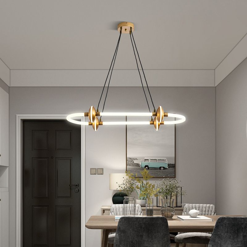 Minimalista lineal isla luz de metal 1 luz colgante de luz para comedor