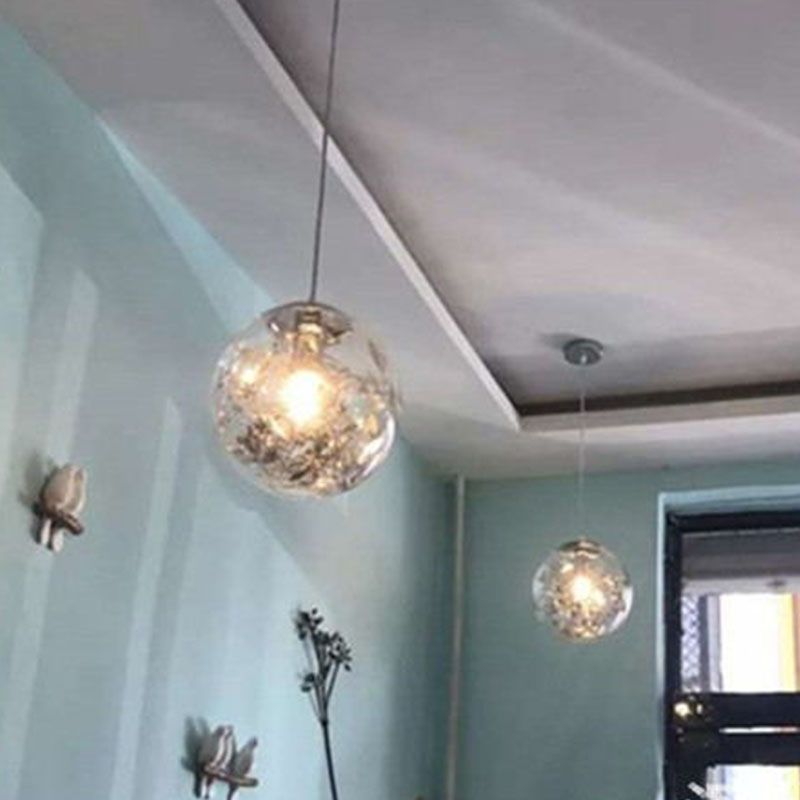 Schlafzimmer Einfache One Lampe Hanging Light Kit Globe Lucency Glass Anhängerlampe