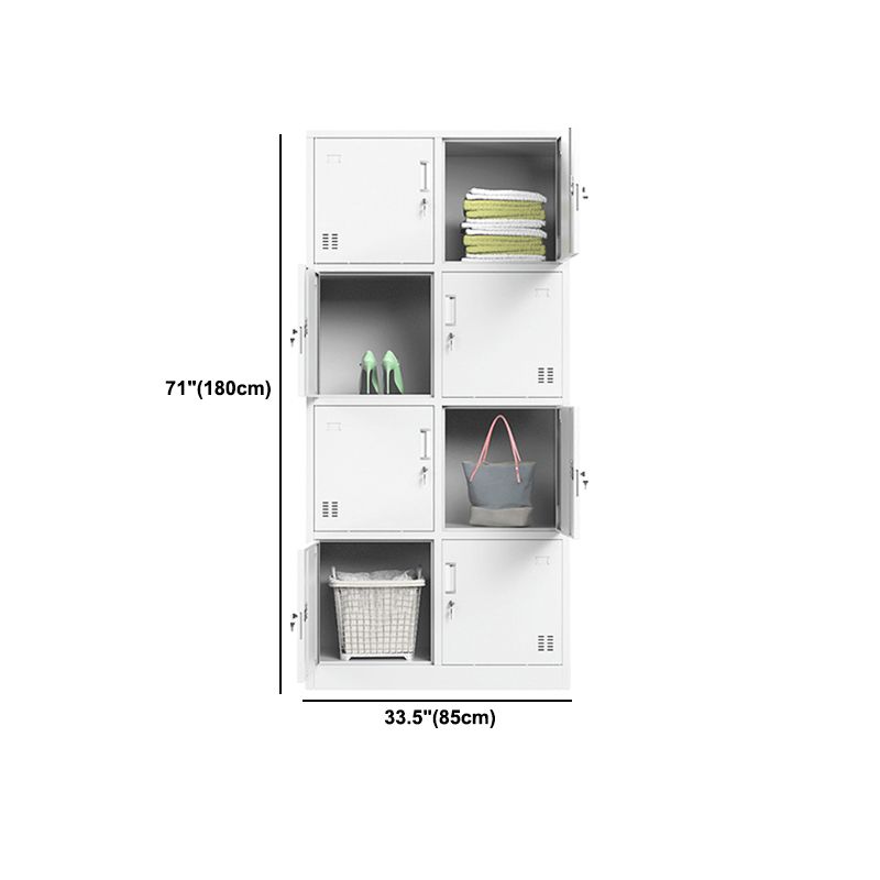 Metal Contemporary Cabinet for Home White Steel Storage Cabinet