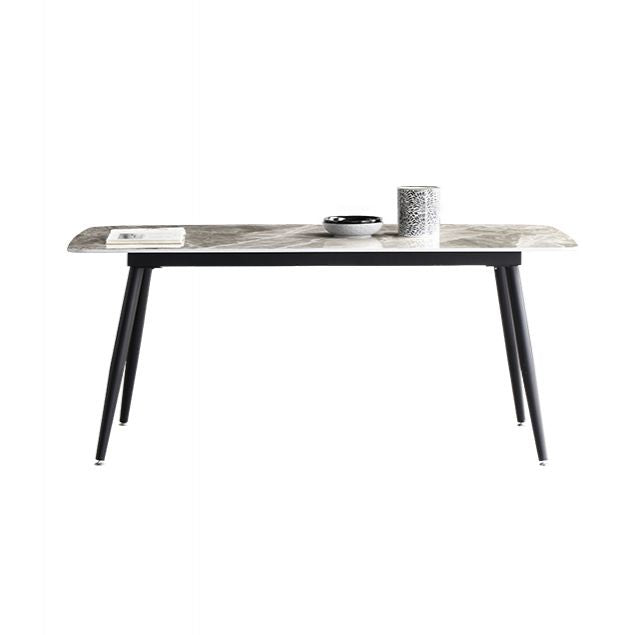 Minimalist Style Dining Table Set with Rectangle Shape Table and Upholstered Chairs