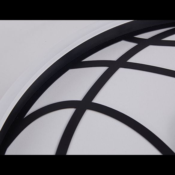 Black and White Basketball Flush Lamp Kids Acrylic LED Ceiling Light for Boys Bedroom