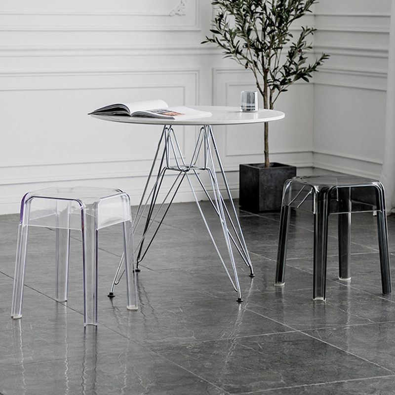 Contemporary Backless Bar-stool Plastic Counter Bar Stool with Plastic Legs for indoor