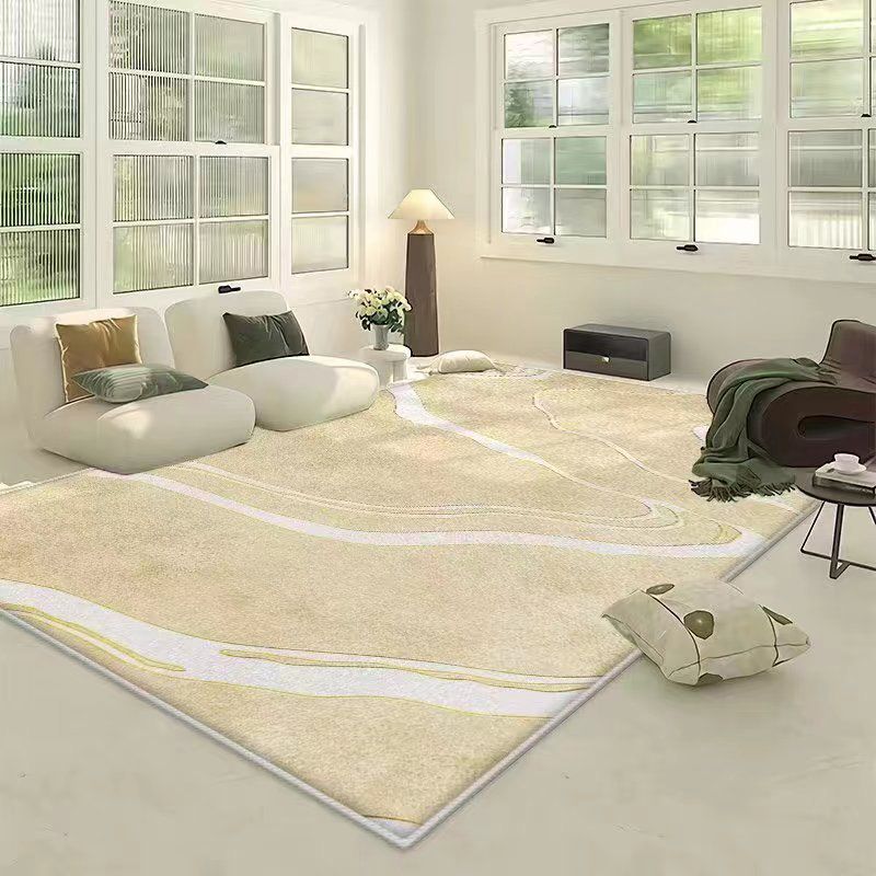 Green Modern Rug Polyester Color Piece Area Rug Stain Resistant Rug for Sitting Room
