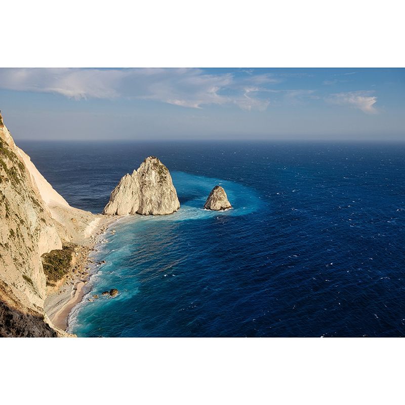 Seaside Landscape Mural Wallpaper for Sitting Room, Personalized Size Available