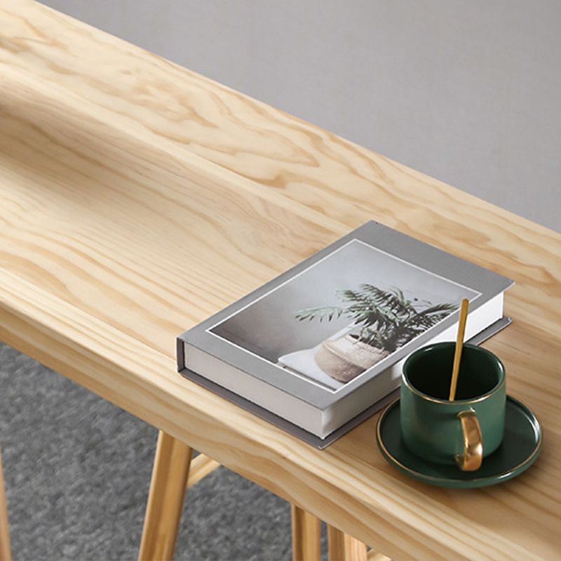 Modern Wood Bar Table Solid Wood Top Bistro Pub Table for Living Room