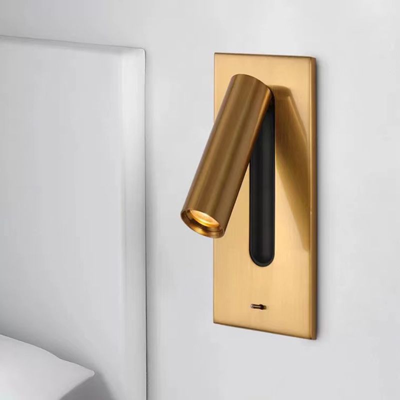 Modern Style Rectangle Shape Wall Lamp Metal 1 Light Sconces for Bedroom