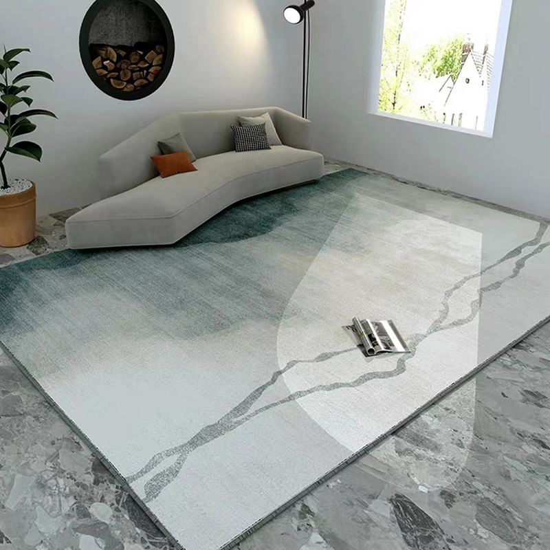 Pewter Modern Carpet Polyester Graphic Carpet Stain Resistant Carpet for Living Room