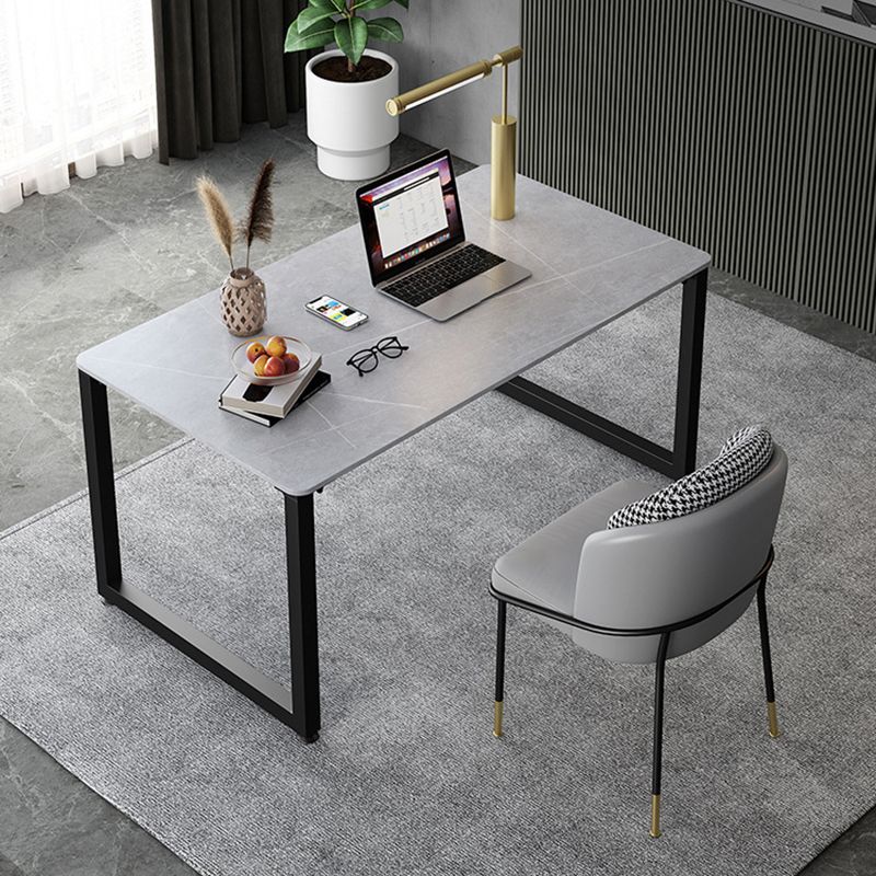 Contemporary Writing Desk 29.5" H Rectangular Office Desk with Metal Legs