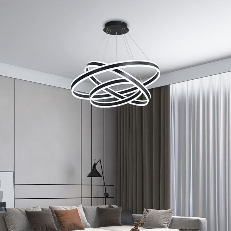 Schwarzstufte Metallkreis Decke Anhänger zeitgenössische Deckenbeleuchtung