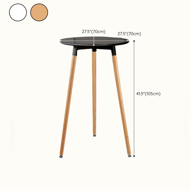 Beech Solid Wood Legs Bar Table Glam Round and Square Bar Table