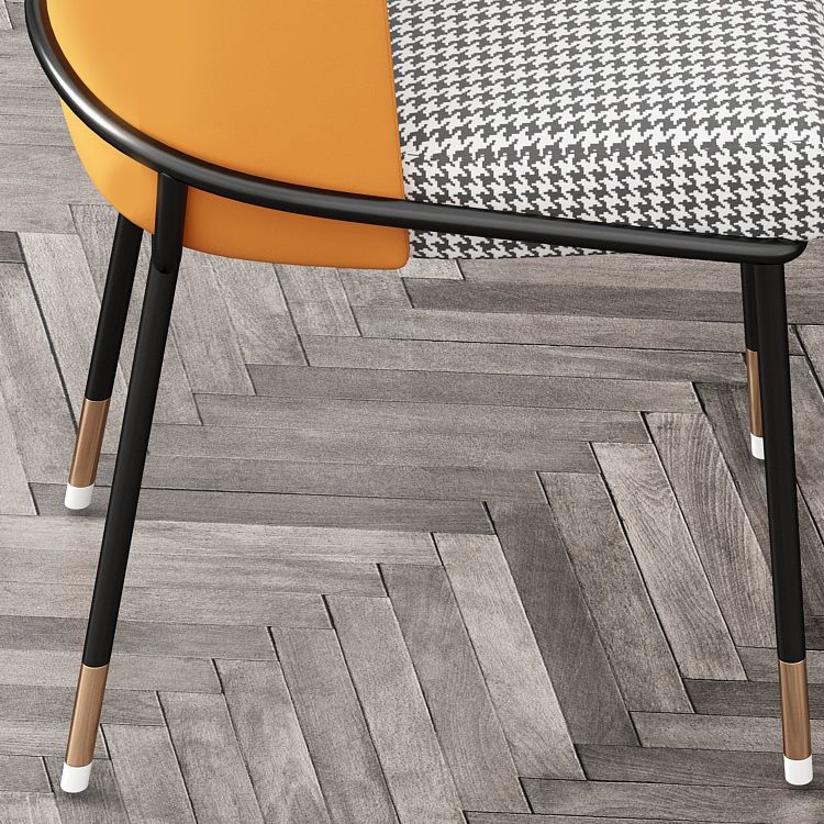 Sillas sin brazos de comedor de metal Glam, sillas tapizadas de comedor para restaurante