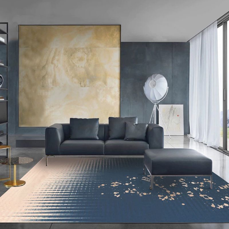 Multicolor Ombre Pattern Rug Polyester Modern Rug Washable Anti-Slip Pet Friendly Area Rug for Living Room