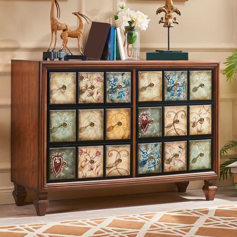 Wooden Storage Chest Modern Style Bedroom Storage Chest Dresser in White and Brown