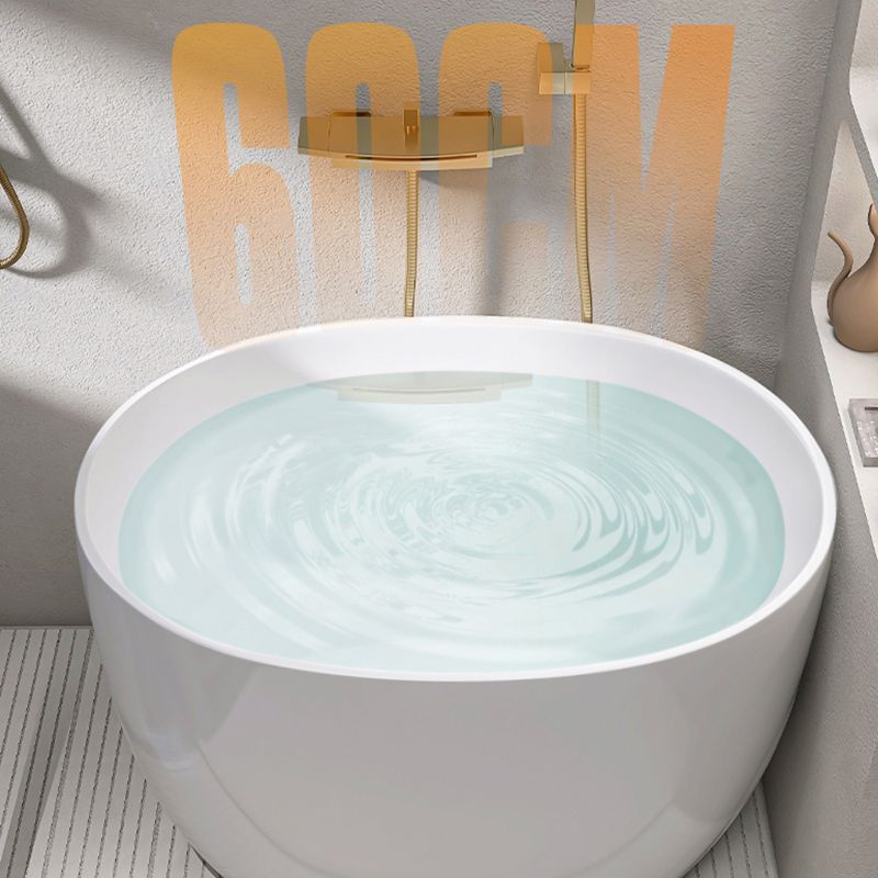 Modern Ellipse Acrylic White Bathtub Back to Wall with Drain Bath Tub