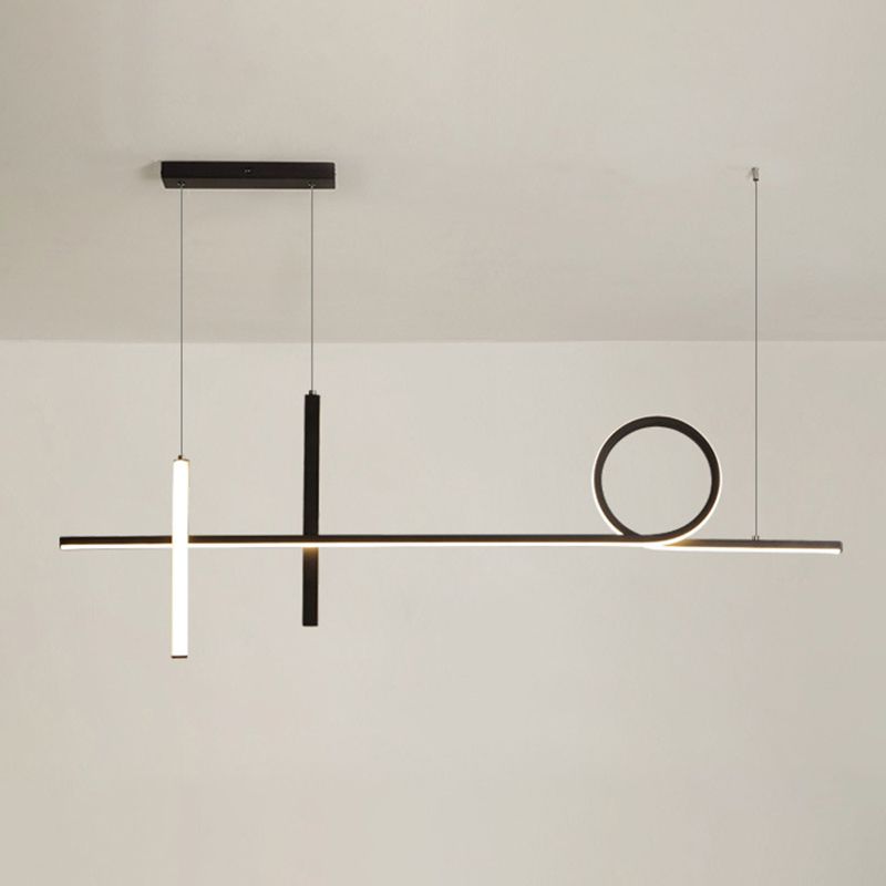 Simplicity Contemporary Island Lights Acrylic Shade Geometry Hanging Light for Dining Room