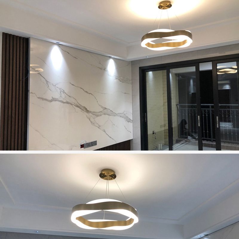 Gold Stainless Steel Hanging Pendant Lights Contemporary Hanging Lamps for Living Room