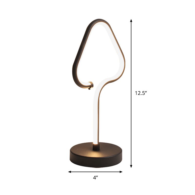 Triangle Acrylic Task Light Contemporary LED Black Nightstand Lamp with Circle Metal Base, Warm/White Light