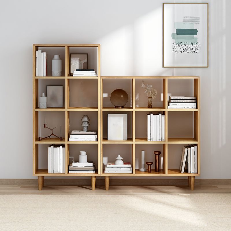 Modern Style Solid Wood Bookshelf Open Back Bookcase with Shelves