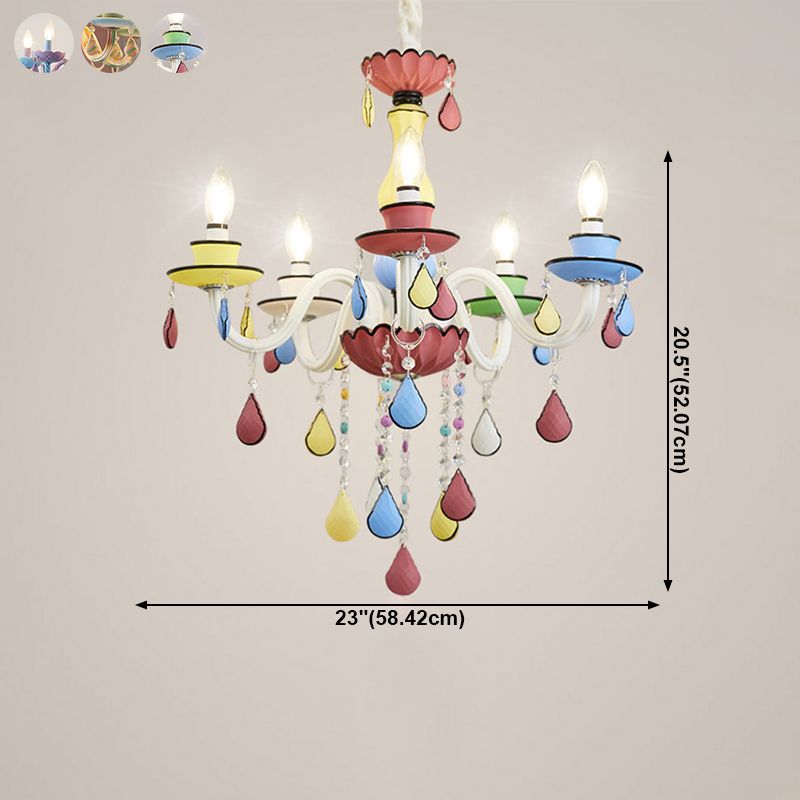 Lamaron lampade a candela del lampadario in metallo multicolore lampada sospesa per soggiorno