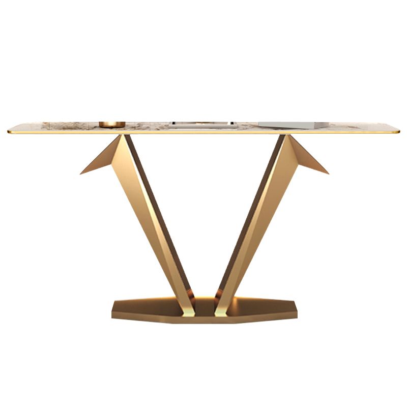 Contemporary Rectangle Console Table Stone Console Sofa Table for Hall